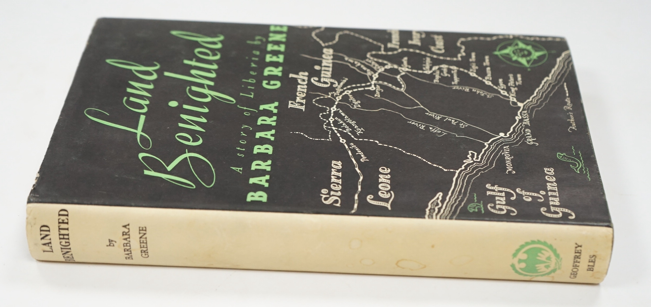 Greene, Barbara - Land Benighted, 1st edition, 8vo, original cloth, in unclipped d/j, Geoffrey Bles, London, 1938